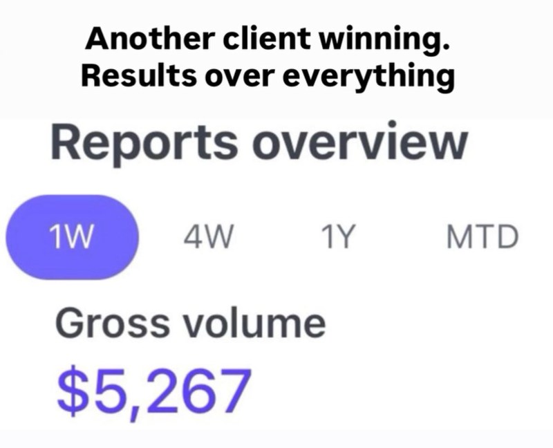 One week of sales — payment screenshot